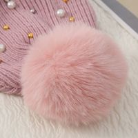 Women's Basic Sweet Simple Style Solid Color Pom Poms Pearl Eaveless Wool Cap main image 4