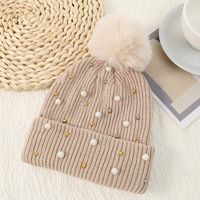 Women's Basic Sweet Simple Style Solid Color Pom Poms Pearl Eaveless Wool Cap sku image 7