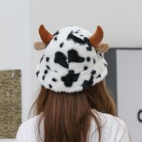 Women's Cartoon Style Cute Basic Cattle Wide Eaves Bucket Hat main image 3