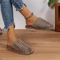 Women's Casual Solid Color Round Toe Cotton Slippers main image 5