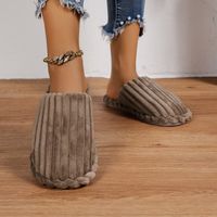 Women's Casual Solid Color Round Toe Cotton Slippers sku image 4