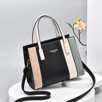 Women's Pu Leather Color Block Elegant Streetwear Bucket Zipper Handbag Bucket Bag sku image 4