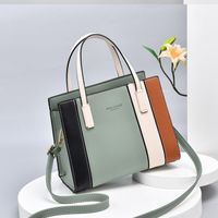 Women's Pu Leather Color Block Elegant Streetwear Bucket Zipper Handbag Bucket Bag main image 4