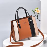 Women's Pu Leather Color Block Elegant Streetwear Bucket Zipper Handbag Bucket Bag main image 3