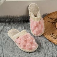 Women's Casual Solid Color Round Toe Plush Slippers sku image 4