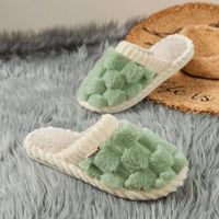 Women's Casual Solid Color Round Toe Plush Slippers sku image 7