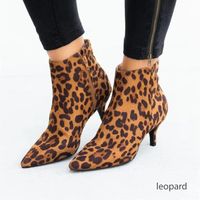 Women's Elegant Solid Color Leopard Point Toe Martin Boots main image 5
