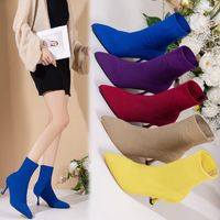 Women's Streetwear Solid Color Point Toe Classic Boots main image 1