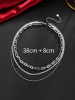 Casual Cool Style Solid Color 304 Stainless Steel Unisex Three Layer Necklace main image 2