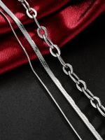 Casual Cool Style Solid Color 304 Stainless Steel Unisex Three Layer Necklace main image 4