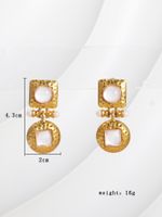 1 Pair Retro Round Plating Inlay Alloy Resin 18k Gold Plated Drop Earrings main image 5