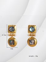 1 Pair Retro Round Plating Inlay Alloy Resin 18k Gold Plated Drop Earrings main image 4