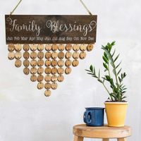 Simple Style Heart Shape Wood Daily Hanging Ornaments main image 1