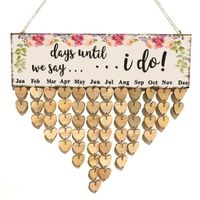 Simple Style Heart Shape Wood Daily Hanging Ornaments sku image 4