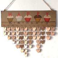 Simple Style Heart Shape Wood Daily Hanging Ornaments sku image 3