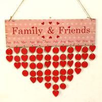 Simple Style Heart Shape Wood Daily Hanging Ornaments sku image 8
