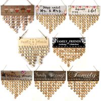 Simple Style Heart Shape Wood Daily Hanging Ornaments main image 5