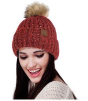 Women's Basic Retro Solid Color Pom Poms Eaveless Wool Cap main image 1