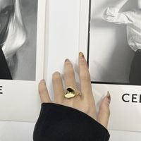 Ig-stil Geometrisch Sterling Silber Überzug 18 Karat Vergoldet Verstellbarer Ring main image 4