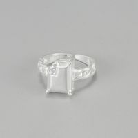 Ig-stil Geometrisch Sterling Silber Verstellbarer Ring main image 1