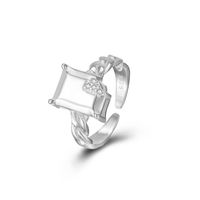 Style Ig Géométrique Argent Sterling Bague Réglable main image 5