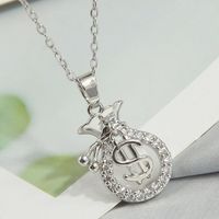 Sweet Simple Style Heart Shape Butterfly Fish Tail Copper Plating Inlay Zircon Pendant Necklace sku image 6