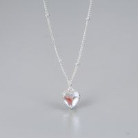 Basic Modern Style Heart Shape Sterling Silver Inlay Artificial Gemstones Pendant Necklace main image 4