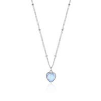 Basic Modern Style Heart Shape Sterling Silver Inlay Artificial Gemstones Pendant Necklace main image 2
