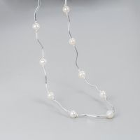 Korean Style Waves Freshwater Pearl Sterling Silver Necklace main image 6