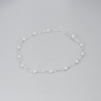 Korean Style Waves Freshwater Pearl Sterling Silver Necklace main image 5
