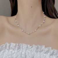 Korean Style Waves Freshwater Pearl Sterling Silver Necklace main image 4