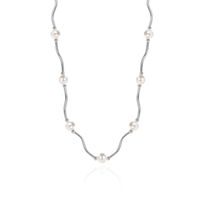 Korean Style Waves Freshwater Pearl Sterling Silver Necklace main image 2