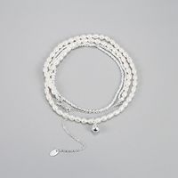 Korean Style Round Sterling Silver Layered Necklaces main image 5
