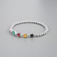 Basic Classic Style Streetwear Smiley Face Sterling Silver Epoxy Bracelets main image 1