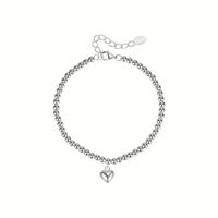 Basic Classic Style Heart Shape Sterling Silver Plating Bracelets main image 2