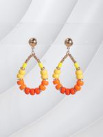 1 Pair Ethnic Style Streetwear Water Droplets Plating Beaded Synthetic Resin Shell 18k Gold Plated Drop Earrings sku image 5