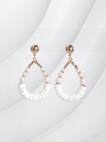 1 Pair Ethnic Style Streetwear Water Droplets Plating Beaded Synthetic Resin Shell 18k Gold Plated Drop Earrings sku image 6