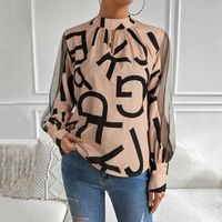 Women's Blouse Long Sleeve Blouses Printing Simple Style Letter main image 5