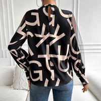Women's Blouse Long Sleeve Blouses Printing Simple Style Letter main image 3