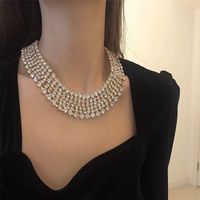 Vintage Style Exaggerated Solid Color Gold Plated Silver Plated Rhinestones Alloy Wholesale Necklace main image 7