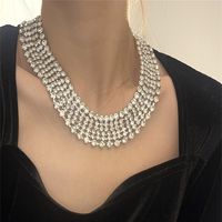Vintage Style Exaggerated Solid Color Gold Plated Silver Plated Rhinestones Alloy Wholesale Necklace main image 9