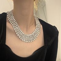 Vintage Style Exaggerated Solid Color Gold Plated Silver Plated Rhinestones Alloy Wholesale Necklace main image 10