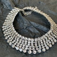 Vintage Style Exaggerated Solid Color Gold Plated Silver Plated Rhinestones Alloy Wholesale Necklace main image 4