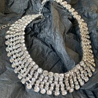 Vintage Style Exaggerated Solid Color Gold Plated Silver Plated Rhinestones Alloy Wholesale Necklace main image 5