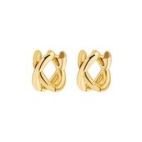 1 Pair Simple Style Classic Style Color Block Plating Copper Gold Plated Ear Studs sku image 2