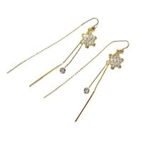 1 Pair Elegant Snowflake Artificial Crystal Drop Earrings main image 2