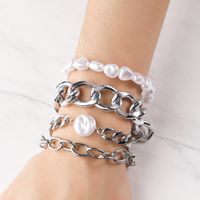 Fashion Geometric Alloy Plating Metal Women's Bracelets 4 Piece Set sku image 2