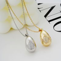 304 Stainless Steel Copper Simple Style Plating Inlay Geometric Solid Color Zircon Pendant Necklace main image 8