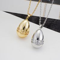 304 Stainless Steel Copper Simple Style Plating Inlay Geometric Solid Color Zircon Pendant Necklace main image 4