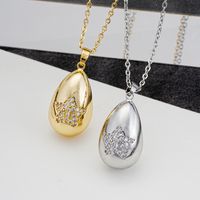 304 Stainless Steel Copper Simple Style Plating Inlay Geometric Solid Color Zircon Pendant Necklace main image 3